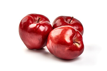 Red delicious apples, isolated on white background