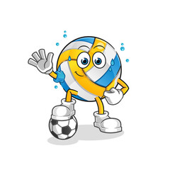 volleyball playing soccer illustration. character vector