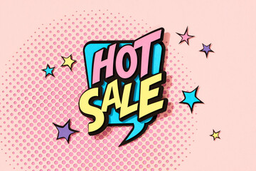 HOT SALE word on pink background