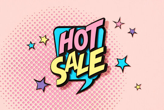 HOT SALE word on pink background