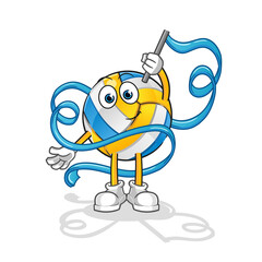 volleyball Rhythmic Gymnastics mascot. cartoon vector