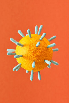 Microscopic bacteria and viruses icon.