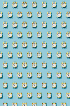 Alarm-clock pattern creative background.