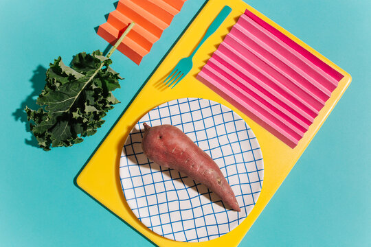 Abstract food arrangement
