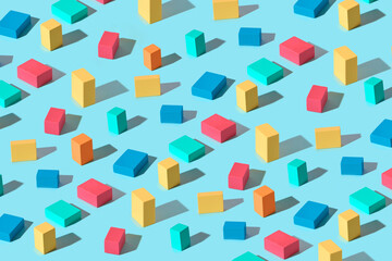 Abstract pattern from multicolored blocks.