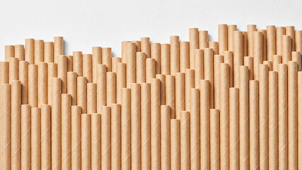Papercraft disposable straws skyline.