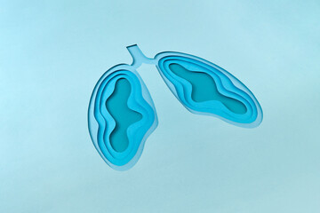 Abstract anatomic structure of human lungs handmade from paper.