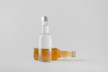 Miniature Spirits / Liquor Bottle Mock-Up - Two Bottles