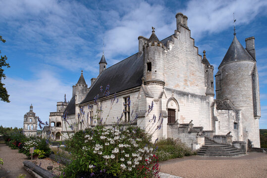Architecture of a royal castle in the town of Loches in France