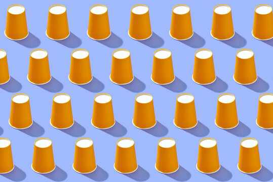 Inverted paper cups pattern with shadows.