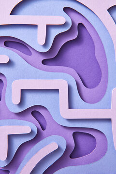 Papercraft colorful labyrinth of human brain made from paper.