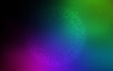 Dark Multicolor vector template with space stars.