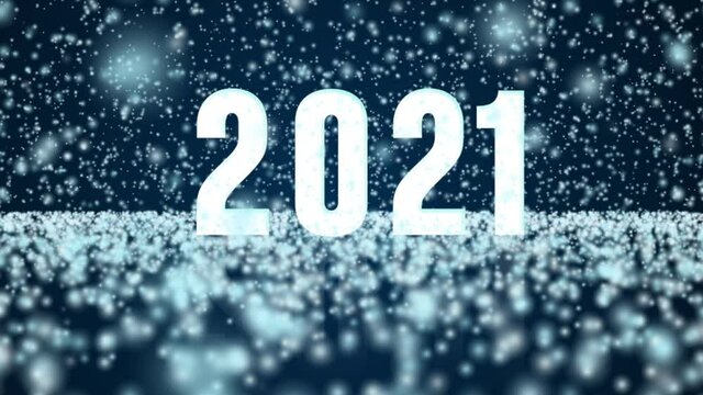 2021 and falling snowfles animation