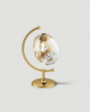 Easter golden egg as a globe.