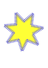 Gelber Stern mit blauem Rand