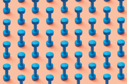 Pattern from vertical standing barbells.