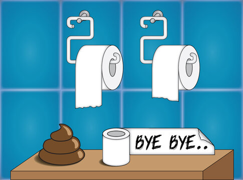 Year 2020 made with toilet paper as a concept of a poop vintage