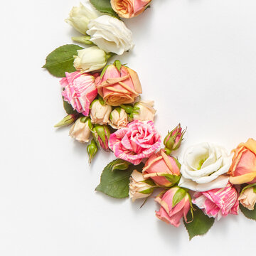 Roses decoration festive frame.