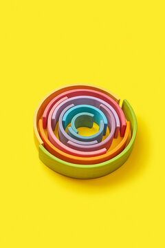 Wooden colorful creative constructor.