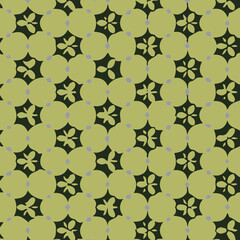 lemon green floral geometric pattern