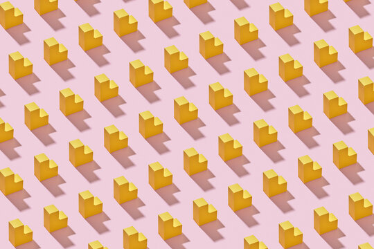 Geometric stairs pattern with shadows.