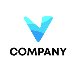 v logo
