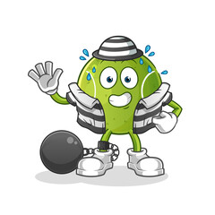 tennis criminal vector. cartoon character