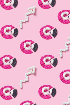 Vertical plastic construction blocks pattern.