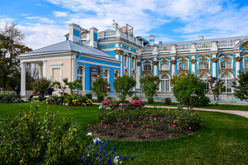 Beautiful garden of the Catherine Palace. A masterpiece of Russian architecture. the city of...