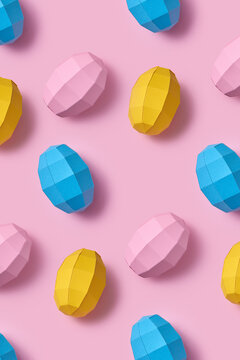 Papercraft colorful handmade Easter eggs.