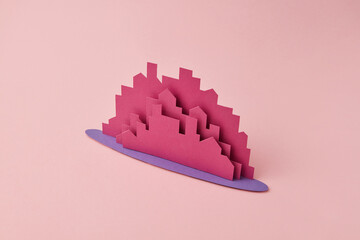 Paper origami structure of the town.