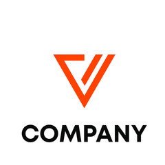 v logo