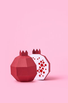 Pomegranate fruit made of paper.