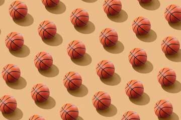 Basket balls pattern with shadows.