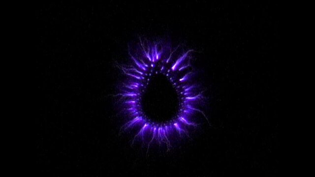 Kirlian photography of electromagnetic discharge of a finger tip.