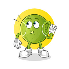 tennis eavesdropping vector. cartoon character