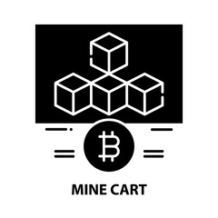 mine cart icon, black vector sign with editable strokes, concept illustration