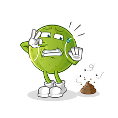 tennis with stinky waste illustration. character vector