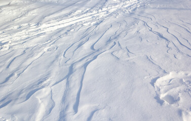 Pure white snow. Winter landscape. Frosty weather