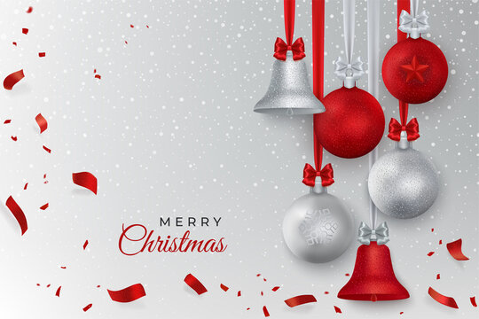Merry Cristmas greeting card with Christmas decoration