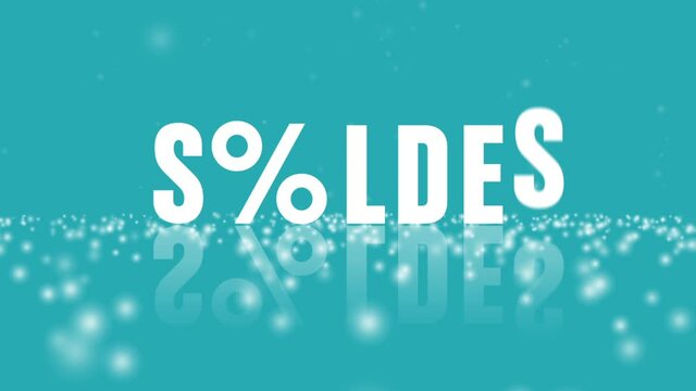 soldes et flocon de neige, veecteur animation