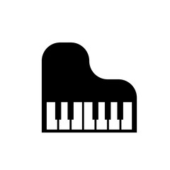 Piano symbols in classic and heart shape forms.