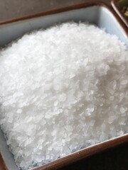 White Kosher salt , close up
