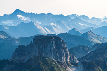 mountains in the morning