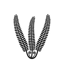 Fern logo. Isolated fern on white background