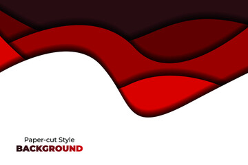 Background with Abstract Paper-cut Style Design Consept with Red Pattern 10