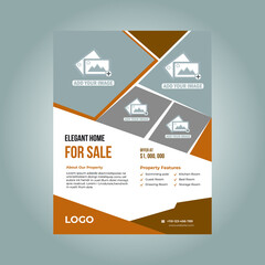 Real Home for sale flyer design template very modern