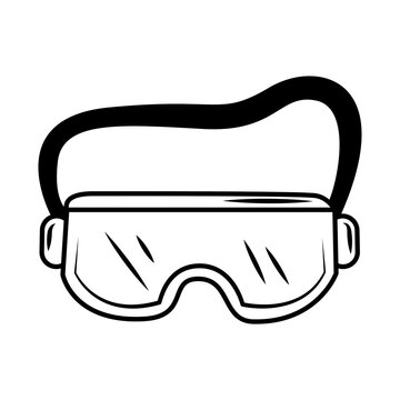 Medical Wear Goggles Protective Equipment Sketch Icon