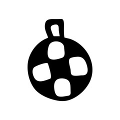 Hand drawn doodle style christmas tree toy in vector. Isolated illustration on white background. For graphic and web design