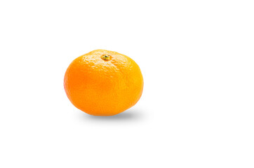 Ripe orange tangerine on a white background, isolate with a shadow. Citrus, fruit, juice, health, aroma of Christmas and new year.
